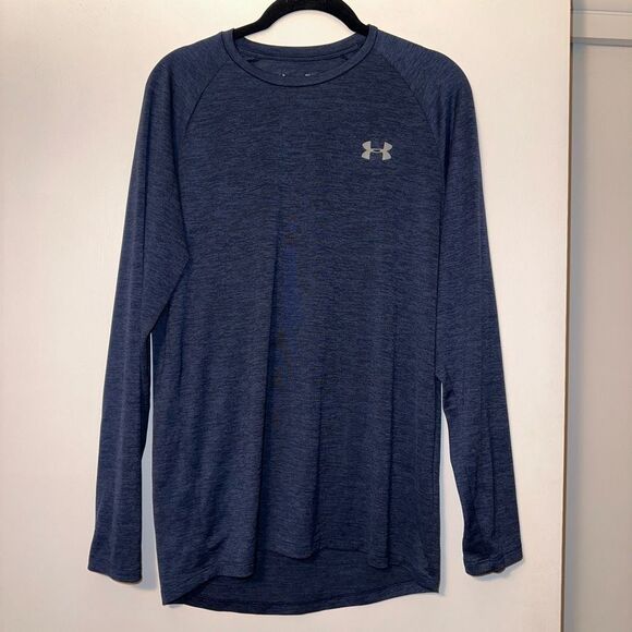 Under Armour Men’s Blue Long Sleeve Loose Fitting Active Crew Shirt Small GUC - Picture 1 of 11